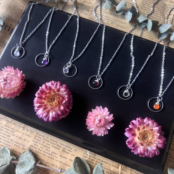 Gemstone Hoop Necklace - Picture 3 of 7